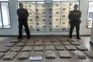 Incautaron 30 kilogramos de marihuana prensada en el municipio del Guamo