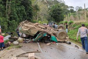 Accidente en zona rural del Líbano