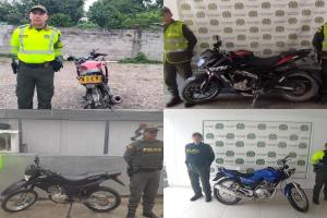 Recuperaron cuatro motos que habían sido robadas en el Tolima