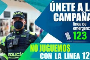 Policía Tolima lanzó la campaña, “No juguemos con la línea de emergencia 123”