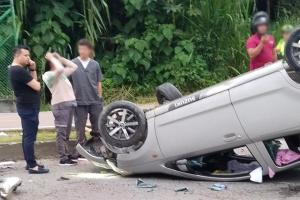 ¡Salió ileso! Se accidentó el cantante Andrés Núñez frente al Pedregal