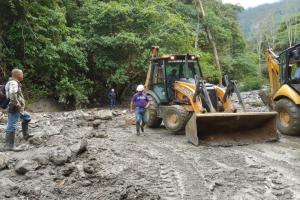 Derrumbe en la vía Cocora-Laureles, zona rural de Ibagué