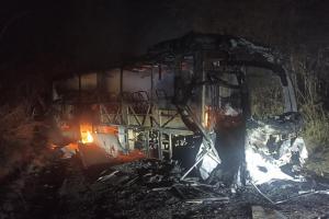 Bus quemado en el Huila.