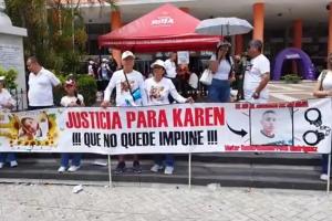 ¡Justicia! Familiares y amigos de Karen protestaron para que el agresor no quede en libertad