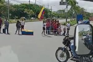 Bloqueo en glorieta Casa de la Moneda