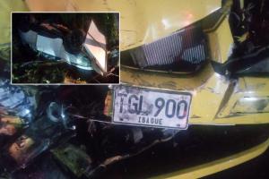 Irresponsables en camioneta chocaron contra un taxi y huyeron sin auxiliar a los heridos cerca de glorieta de Venus en Ibagué