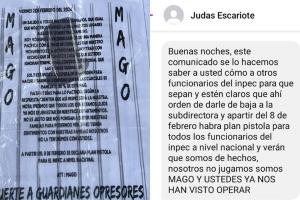 Mediante panfletos declaran ‘plan pistola’ contra guardianes del Inpec y directivos carcelarios a nivel Nacional