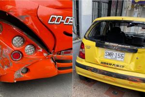 ¡Investigación! Buseta arrojó a un taxi contra un andén en la 14 con 5ª en Ibagué