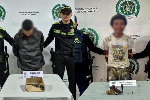 Capturaron dos sujetos con armas industriales y artesanales en los barrios Ricaurte y La Estación