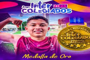 Marlon López, medallista dorado en Juegos Nacionales Intercolegiados