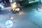 ¡Volando! Así salió domiciliario tras estrellarse contra un taxi en Ibagué